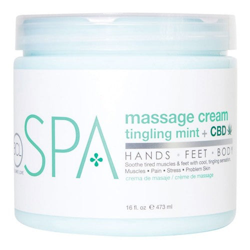 BCL Spa Tingling Mint & CBD Massage Cream 16oz | The Skincare Supply